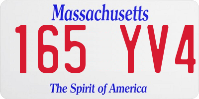 MA license plate 165YV4