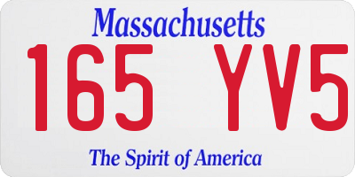 MA license plate 165YV5