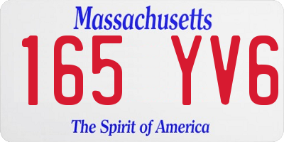 MA license plate 165YV6