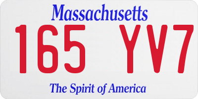 MA license plate 165YV7