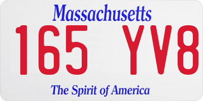 MA license plate 165YV8