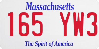 MA license plate 165YW3