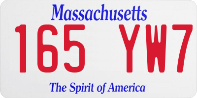 MA license plate 165YW7