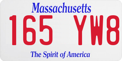 MA license plate 165YW8