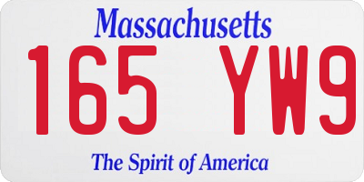 MA license plate 165YW9