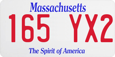 MA license plate 165YX2