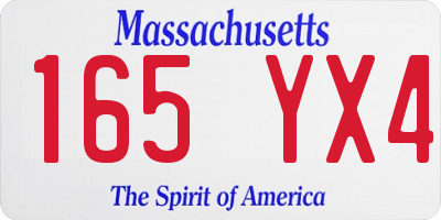 MA license plate 165YX4