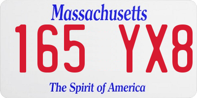 MA license plate 165YX8