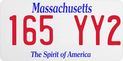 MA license plate 165YY2