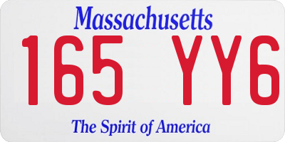 MA license plate 165YY6