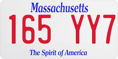 MA license plate 165YY7