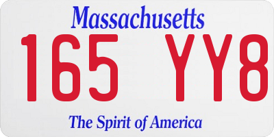 MA license plate 165YY8