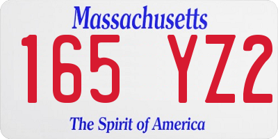 MA license plate 165YZ2