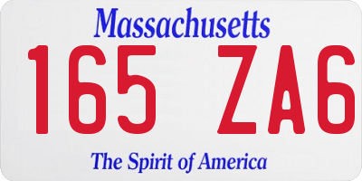 MA license plate 165ZA6