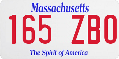 MA license plate 165ZB0