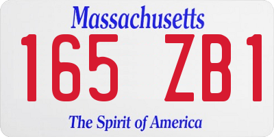 MA license plate 165ZB1