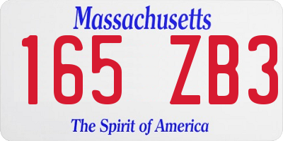 MA license plate 165ZB3