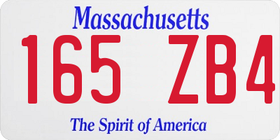 MA license plate 165ZB4