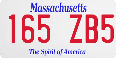MA license plate 165ZB5