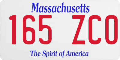 MA license plate 165ZC0
