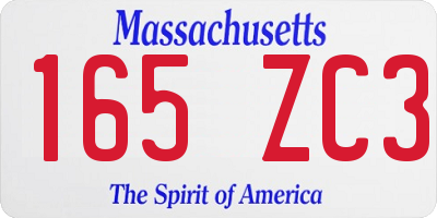 MA license plate 165ZC3