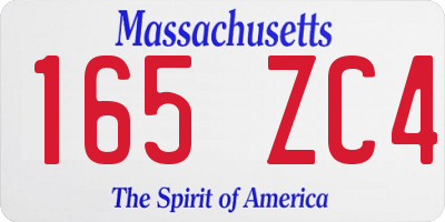 MA license plate 165ZC4