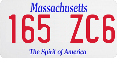 MA license plate 165ZC6