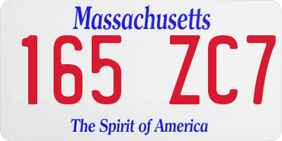 MA license plate 165ZC7