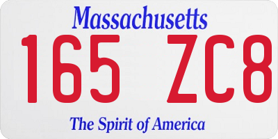 MA license plate 165ZC8