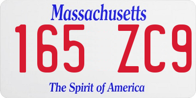 MA license plate 165ZC9