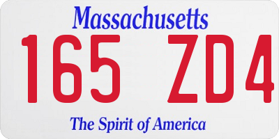 MA license plate 165ZD4