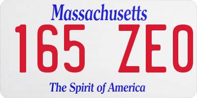 MA license plate 165ZE0