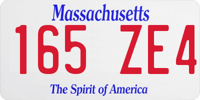 MA license plate 165ZE4