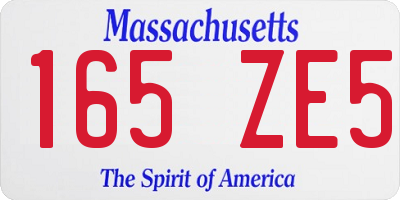 MA license plate 165ZE5