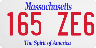 MA license plate 165ZE6