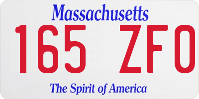 MA license plate 165ZF0