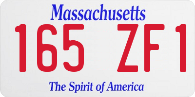 MA license plate 165ZF1