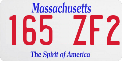 MA license plate 165ZF2