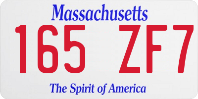MA license plate 165ZF7
