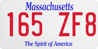 MA license plate 165ZF8