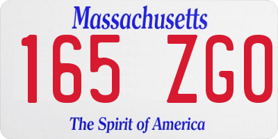 MA license plate 165ZG0