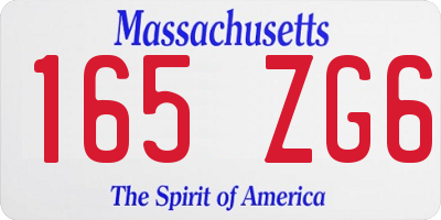 MA license plate 165ZG6