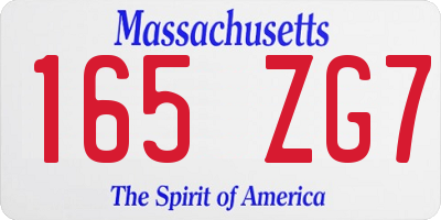MA license plate 165ZG7