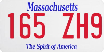 MA license plate 165ZH9