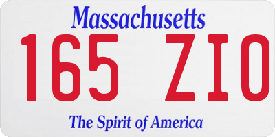 MA license plate 165ZI0