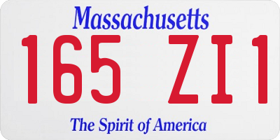 MA license plate 165ZI1