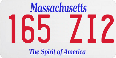 MA license plate 165ZI2