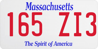 MA license plate 165ZI3