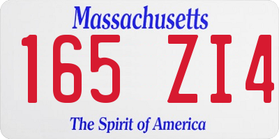 MA license plate 165ZI4
