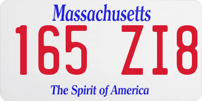 MA license plate 165ZI8